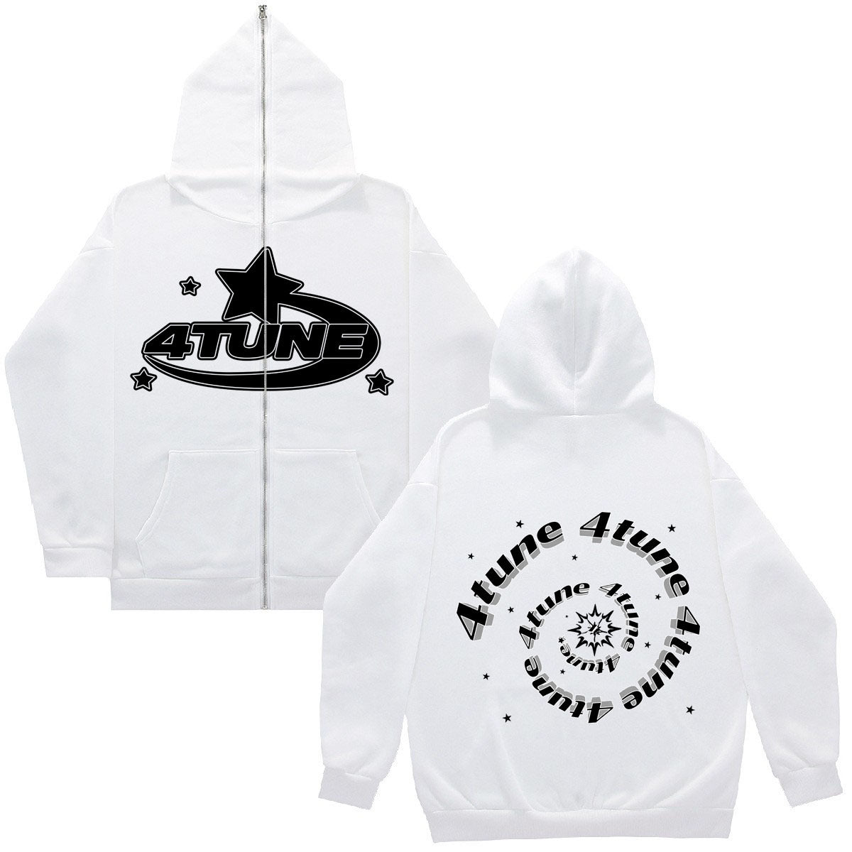 Y2K Style Men's Full-Zip Hoodie Casual Jacket