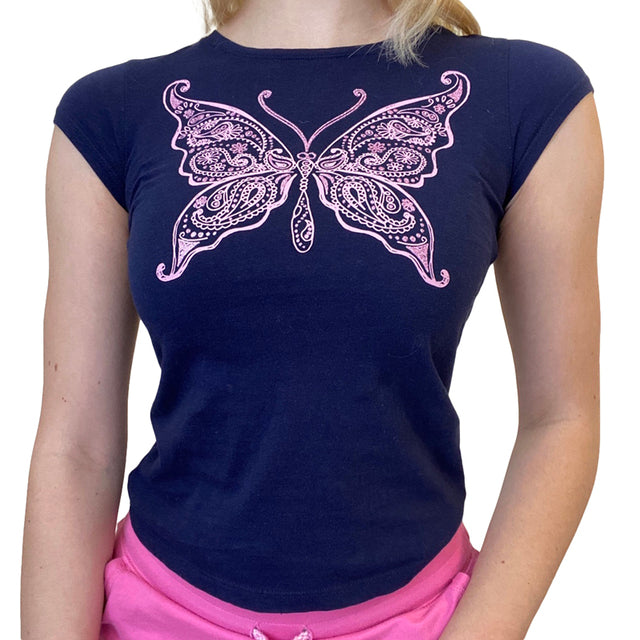 Vintage Women's Y2K Slim Fit Casual Short Sleeve T-Shirt