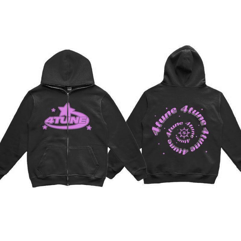 Y2K Style Men's Full-Zip Hoodie Casual Jacket
