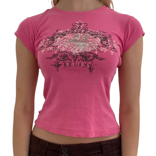 Vintage Women's Y2K Slim Fit Casual Short Sleeve T-Shirt