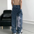 Retro Hip-Hop Embroidered Y2K Wide Leg Jeans