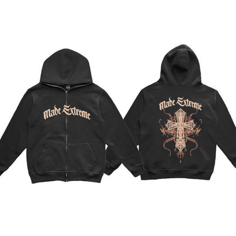 Y2K Style Men's Full-Zip Hoodie Casual Jacket