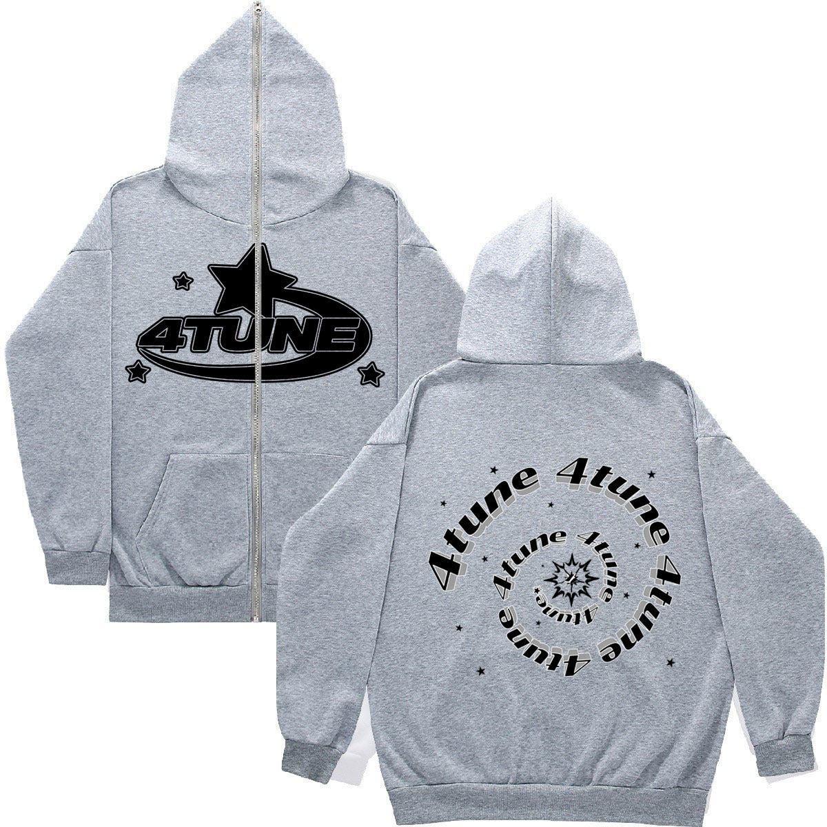 Y2K Style Men's Full-Zip Hoodie Casual Jacket