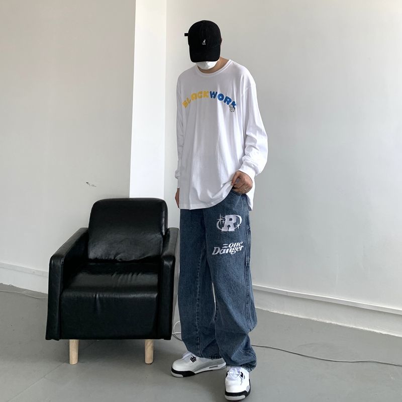 Retro Hip-Hop Embroidered Y2K Wide Leg Jeans