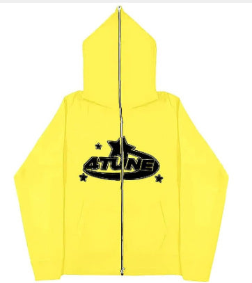 Y2K Style Men's Full-Zip Hoodie Casual Jacket