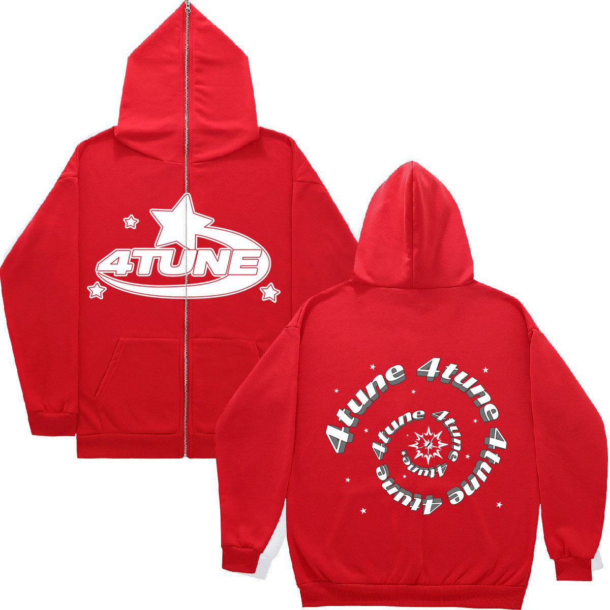 Y2K Style Men's Full-Zip Hoodie Casual Jacket